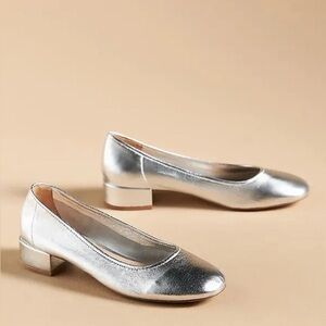 NEW Antropologie SILENT D ANNABELLE Pump Silver Sz‎ 9 Holiday